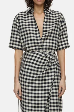 CLOSED Overhemden En Blouses>Blouse Met Vichy-Patroon Zwart
