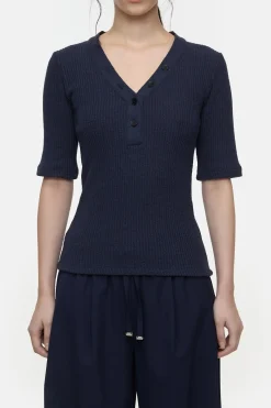 CLOSED T-Shirts>Boucle Overhemd Donkere Nacht