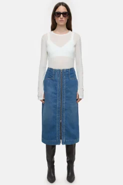 CLOSED Rokken>Denim Kokerrok Midden Blauw
