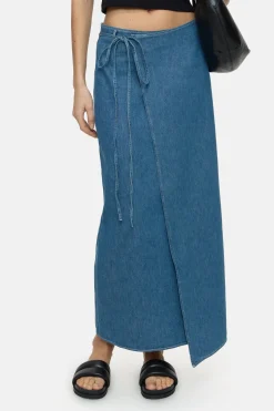 CLOSED Rokken>Denim Wikkelrok Midden Blauw