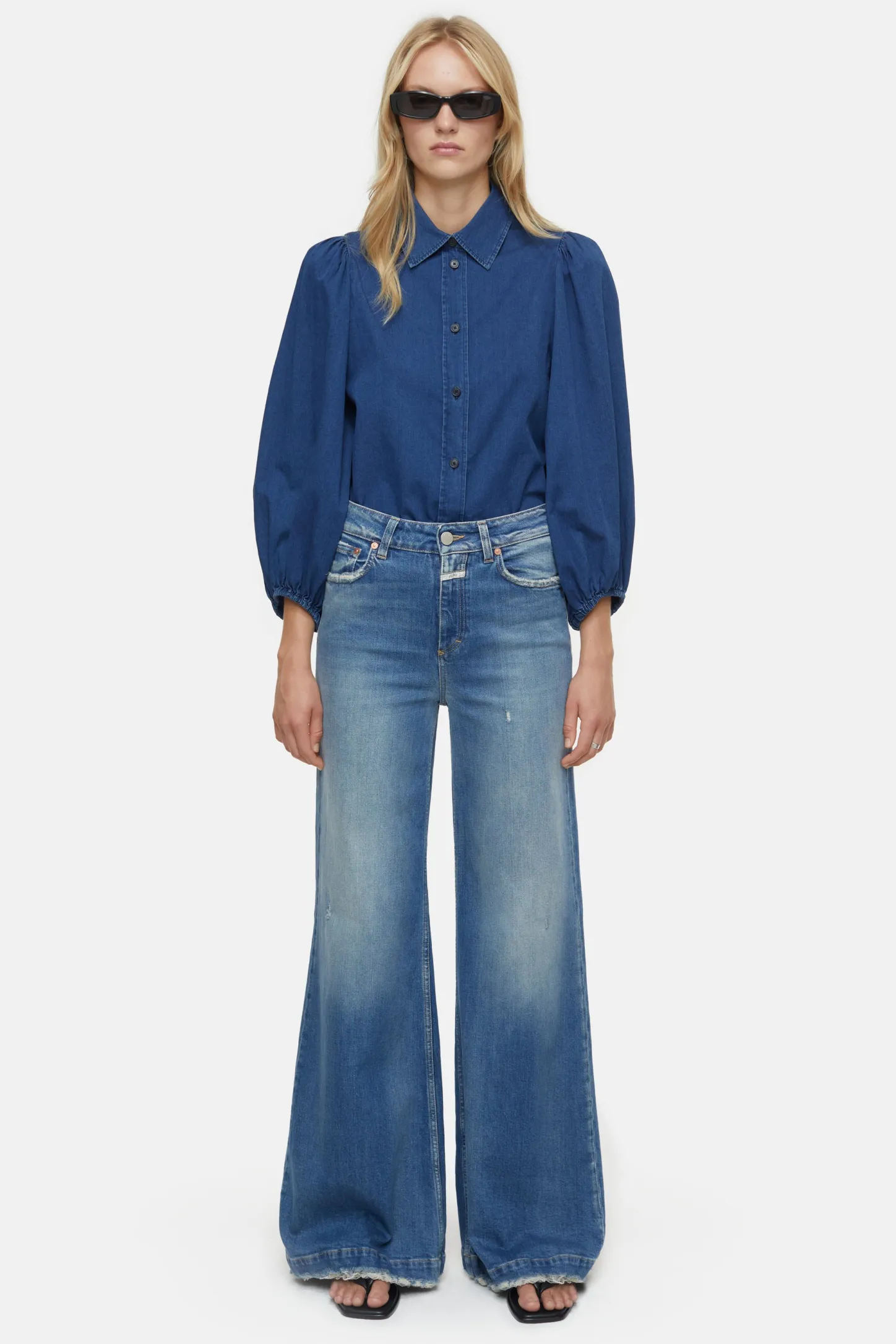 CLOSED Overhemden En Blouses>Denimblouse Donkerblauw