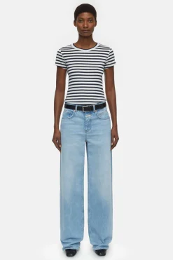 CLOSED T-Shirts>Gestreept T-Shirt Donkere Nacht