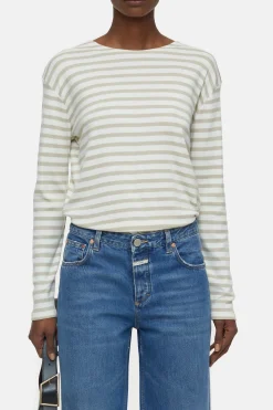 CLOSED T-Shirts>Gestreepte Lange Mouw Beton