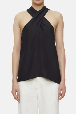 CLOSED Overhemden En Blouses>Halter Nek Top Zwart