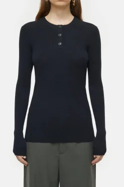 CLOSED T-Shirts>Kasjmiermix Met Lange Mouwen Zwart