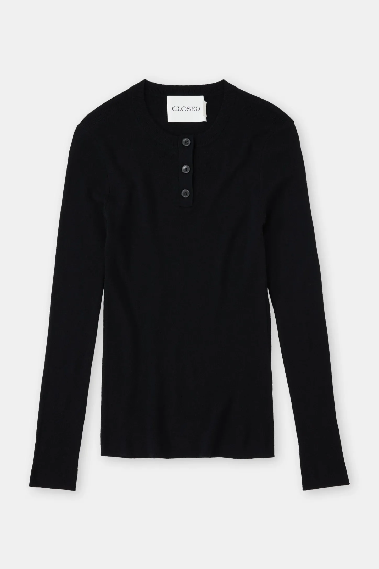 CLOSED T-Shirts>Kasjmiermix Met Lange Mouwen Zwart