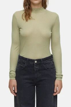 CLOSED T-Shirts>Lange Mouw Met Kraag Salie Jij