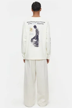 CLOSED T-Shirts>Lange Mouw Met Print Ivoor