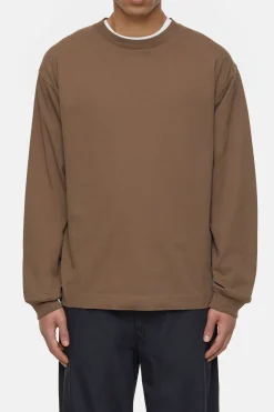 CLOSED T-Shirts>Logo Lange Mouw Teakhout