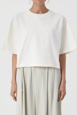 CLOSED T-Shirts>Logo-T-Shirt Ivoor