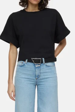 CLOSED T-Shirts>Logo-T-Shirt Zwart