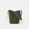 CLOSED Tassen>Middelgrote Leren Tas Groen Onkruid