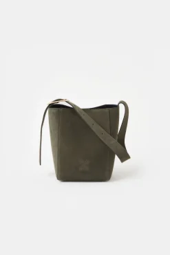 CLOSED Tassen>Middelgrote Leren Tas Groen Onkruid