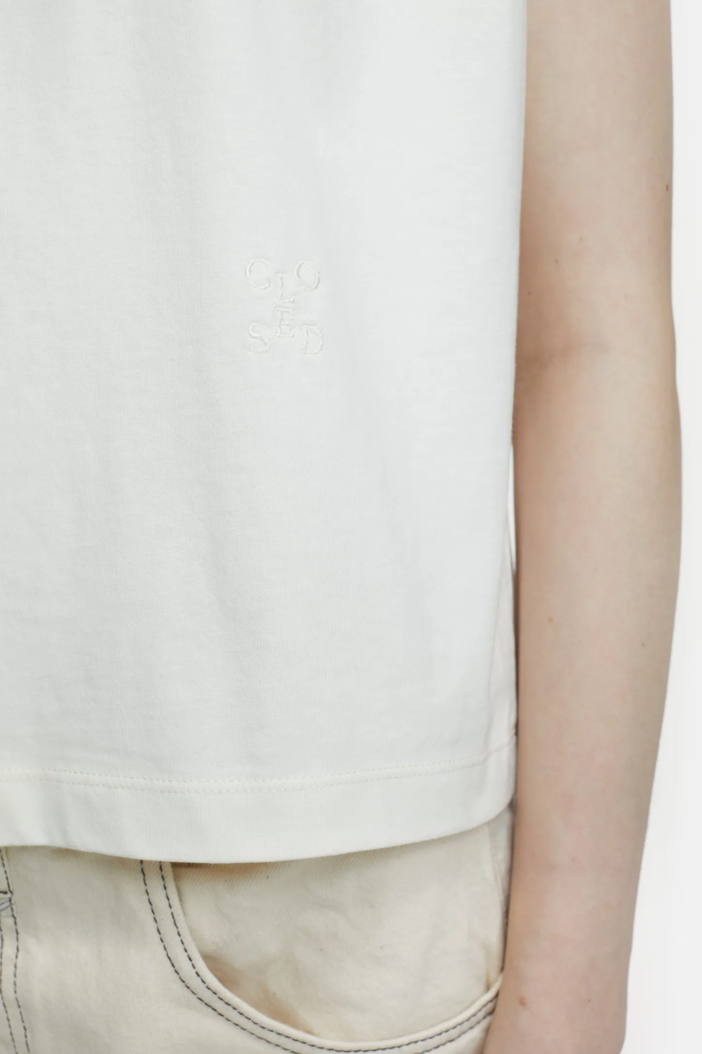 CLOSED T-Shirts>Mouwloze Top Ivoor