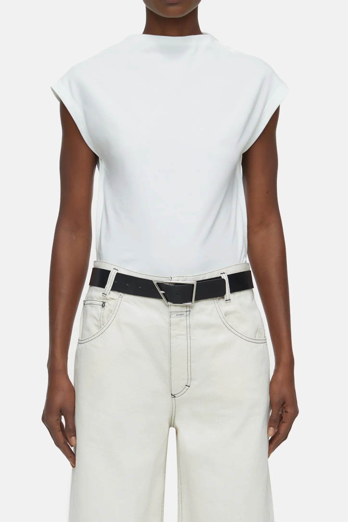 CLOSED T-Shirts>Mouwloze Top Ivoor