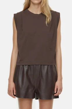 CLOSED T-Shirts>Mouwloze Top Koude Chocolademelk