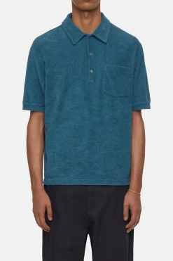 CLOSED T-Shirts>Overhemd Met Polokraag Middernacht Meer