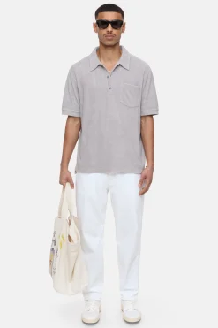 CLOSED T-Shirts>Overhemd Met Polokraag Krijtgrijs