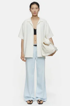 CLOSED Overhemden En Blouses>Overhemdblouse Met Badstoflook Ivoor