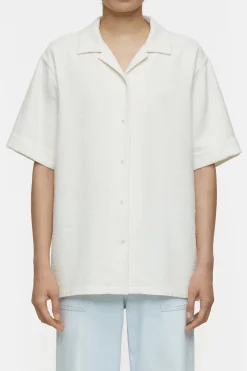CLOSED Overhemden En Blouses>Overhemdblouse Met Badstoflook Ivoor