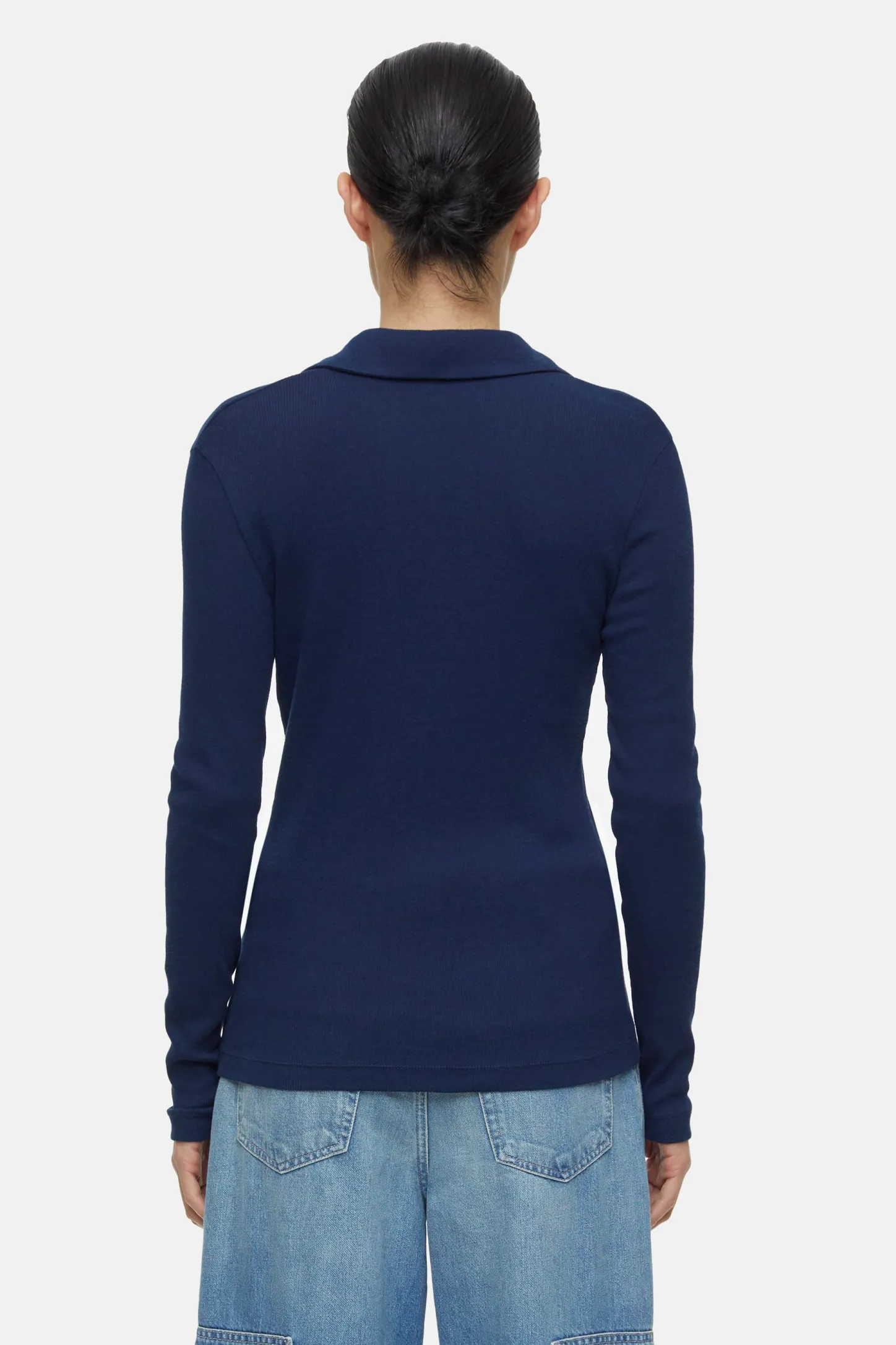 CLOSED T-Shirts>Poloshirt Met Lange Mouwen Blauwe Ruimte