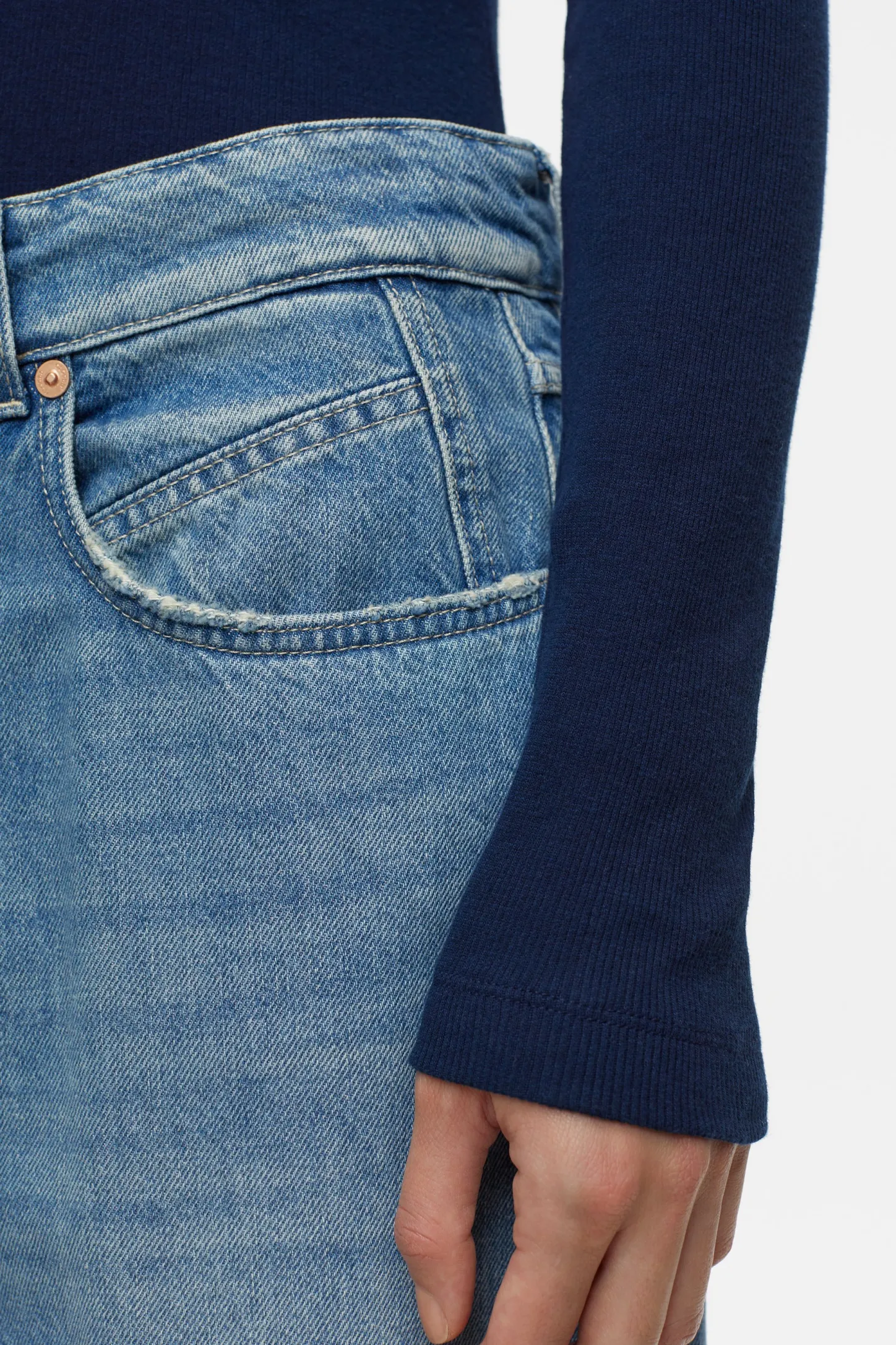 CLOSED T-Shirts>Poloshirt Met Lange Mouwen Blauwe Ruimte