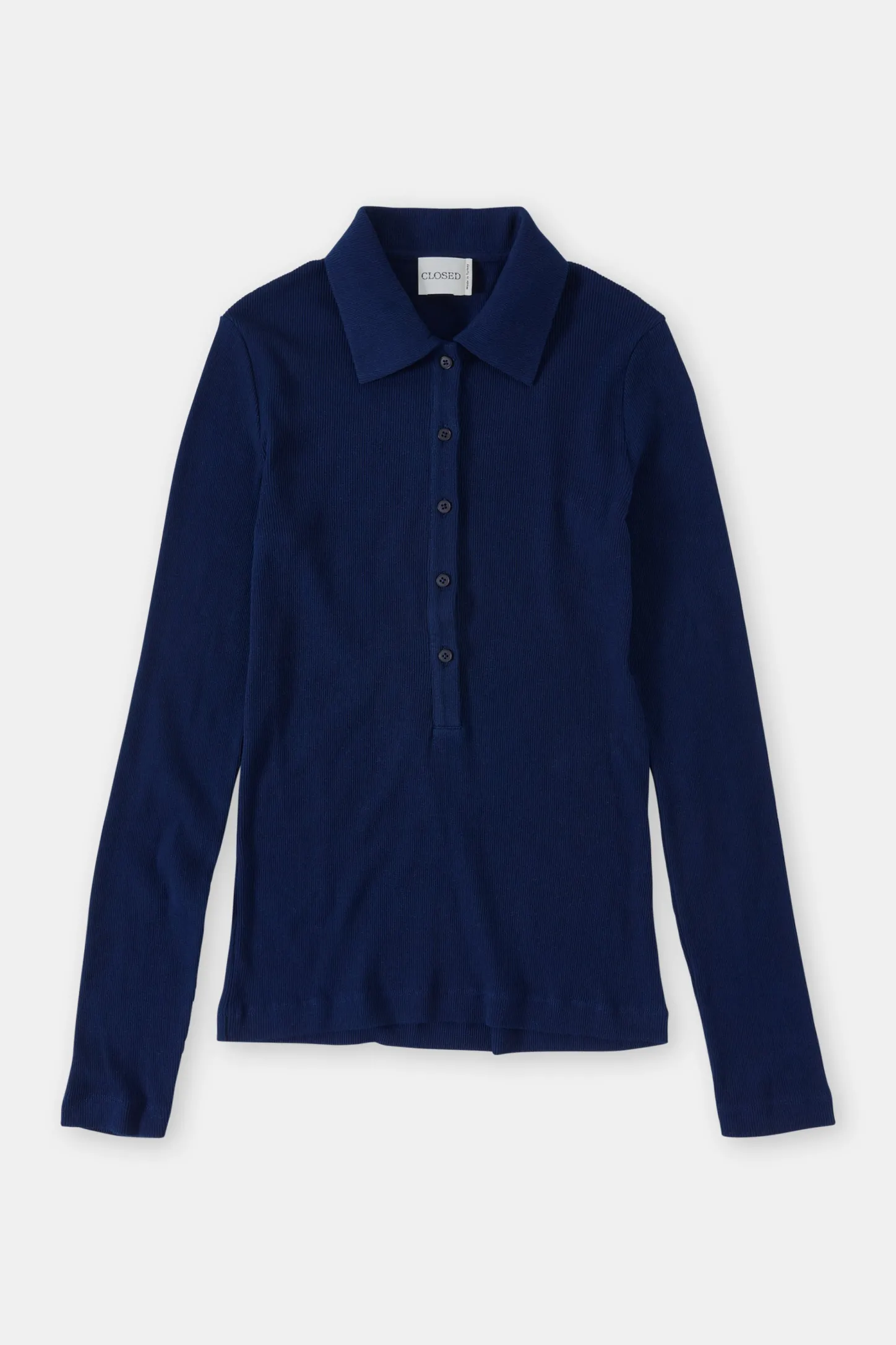 CLOSED T-Shirts>Poloshirt Met Lange Mouwen Blauwe Ruimte