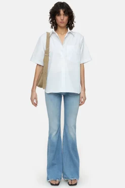 CLOSED Overhemden En Blouses>Poplin Blouse Met Korte Mouwen Verstand