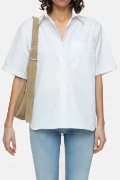 CLOSED Overhemden En Blouses>Poplin Blouse Met Korte Mouwen Verstand