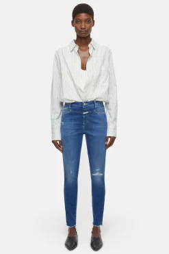 CLOSED Mager>Skinny Jeans - Stijlnaam Skinny Pusher Midden Blauw