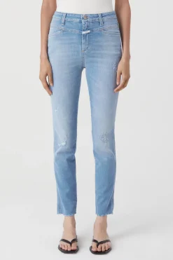 CLOSED Mager>Skinny Jeans - Stijlnaam Skinny Pusher Midden Blauw