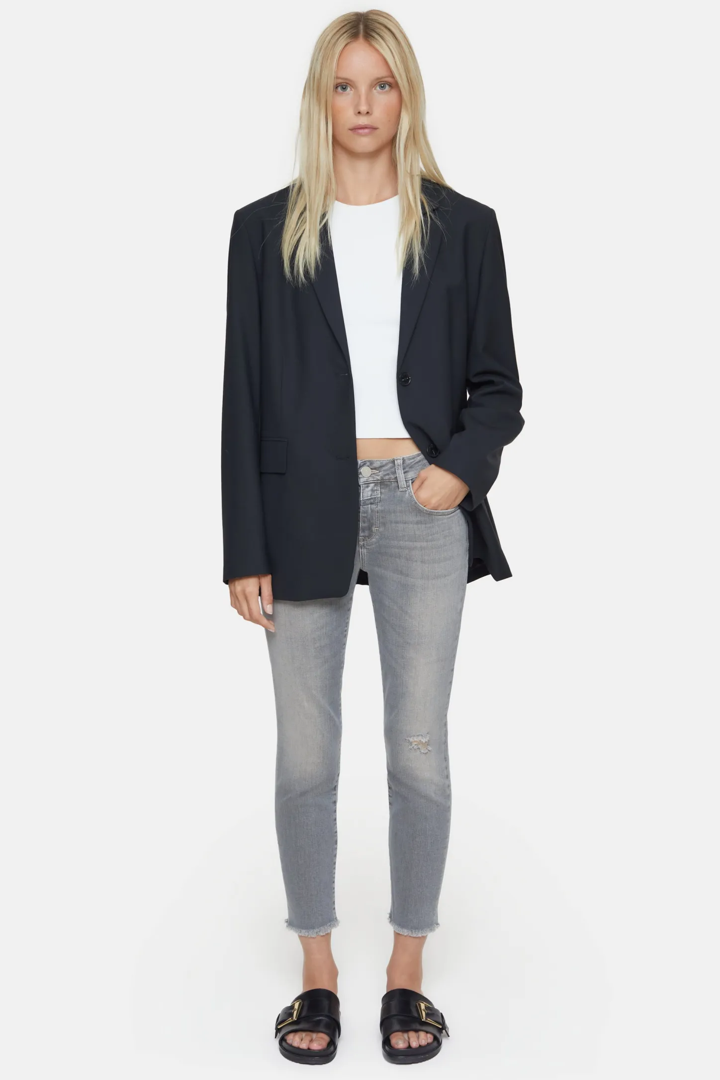 CLOSED Vintage Wasbeurten>Slim Jeans - Stijlnaam Baker Midden Grijs