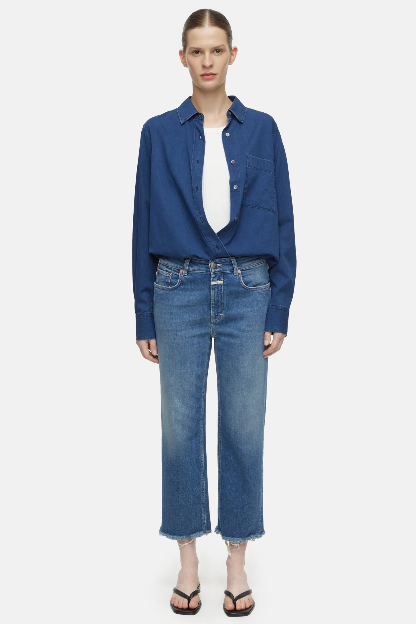 CLOSED Dun>Slim Jeans - Stijlnaam Milo Midden Blauw