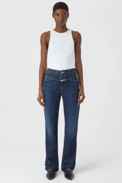 CLOSED Lange Denim>Slim Jeans - Stijlnaam Straight-X Donkerblauw