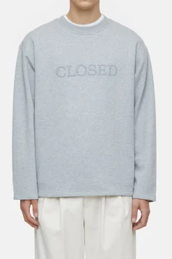 CLOSED Sweatshirts>Sweatshirt Met Logo Lichtgrijs Gemeleerd