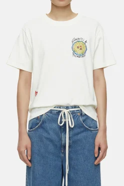 CLOSED T-Shirts>T-Shirt Met Borduursel Ivoor