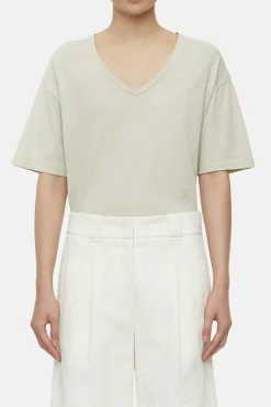 CLOSED T-Shirts>T-Shirt Met V-Hals Aangespoelde Kust