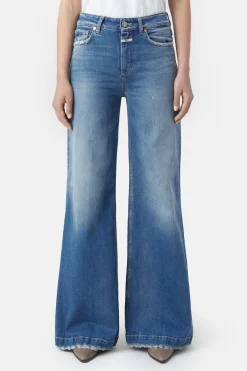 CLOSED Eco-Denim>Wijde Jeans - Stijlnaam Glow-Up Midden Blauw