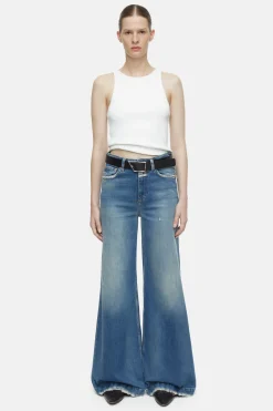 CLOSED Lange Denim>Wijde Jeans - Stijlnaam Glow-Up Midden Blauw