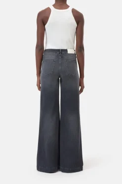 CLOSED Lange Denim>Wijde Jeans - Stijlnaam Glow-Up Donker Grijs