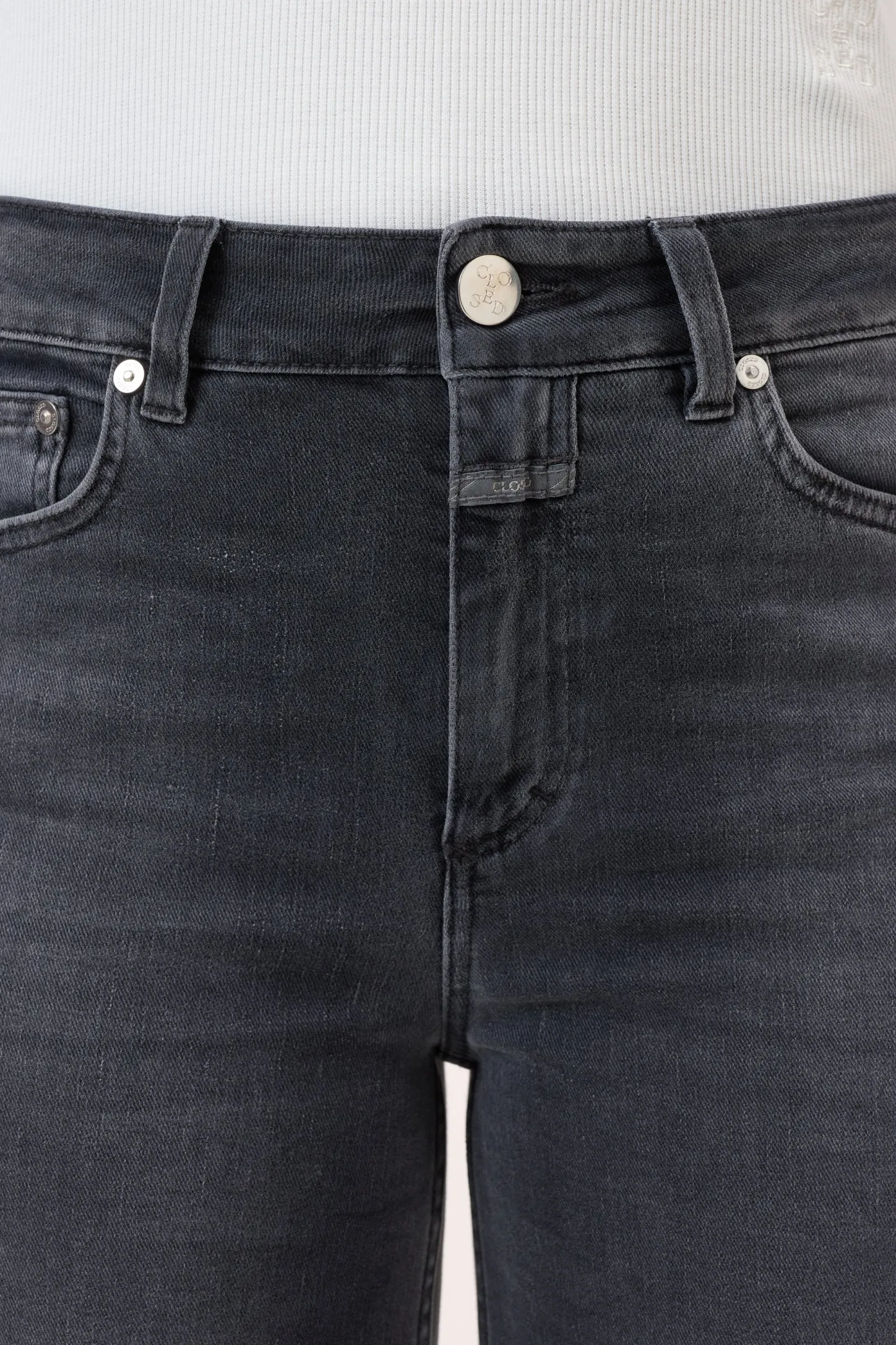 CLOSED Lange Denim>Wijde Jeans - Stijlnaam Glow-Up Donker Grijs