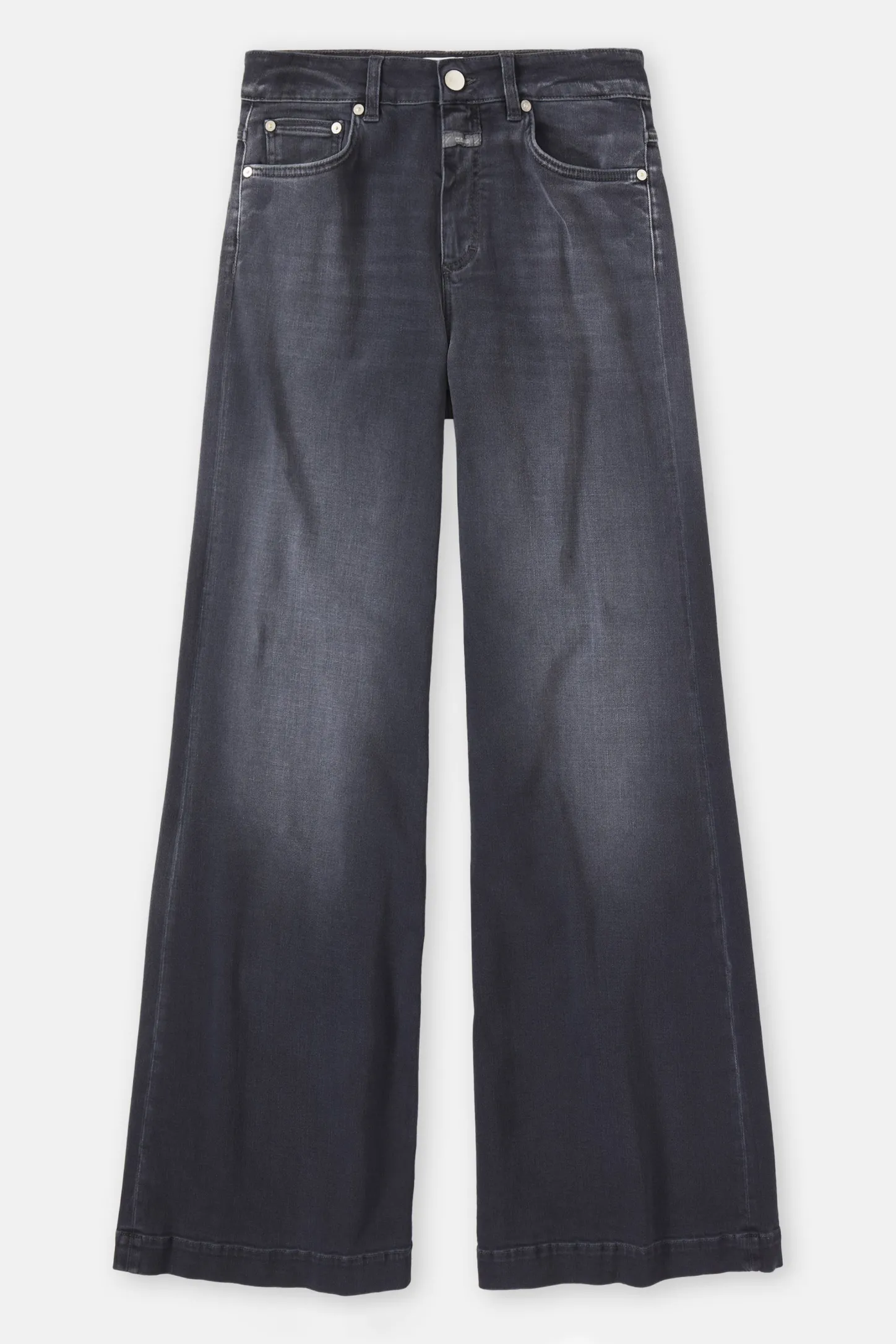 CLOSED Lange Denim>Wijde Jeans - Stijlnaam Glow-Up Donker Grijs