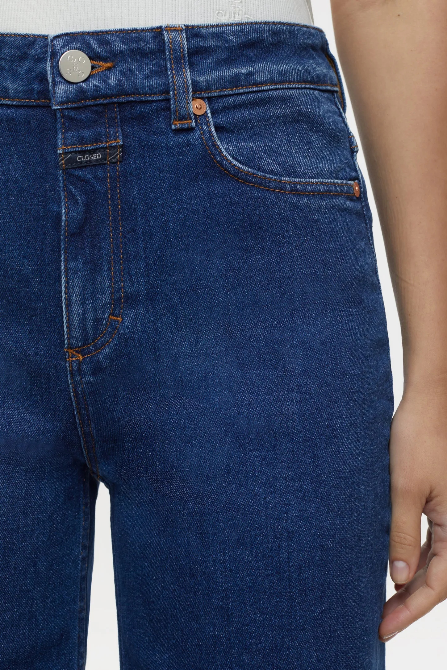 CLOSED Lange Denim>Wijde Jeans - Stijlnaam Glow-Up Donkerblauw