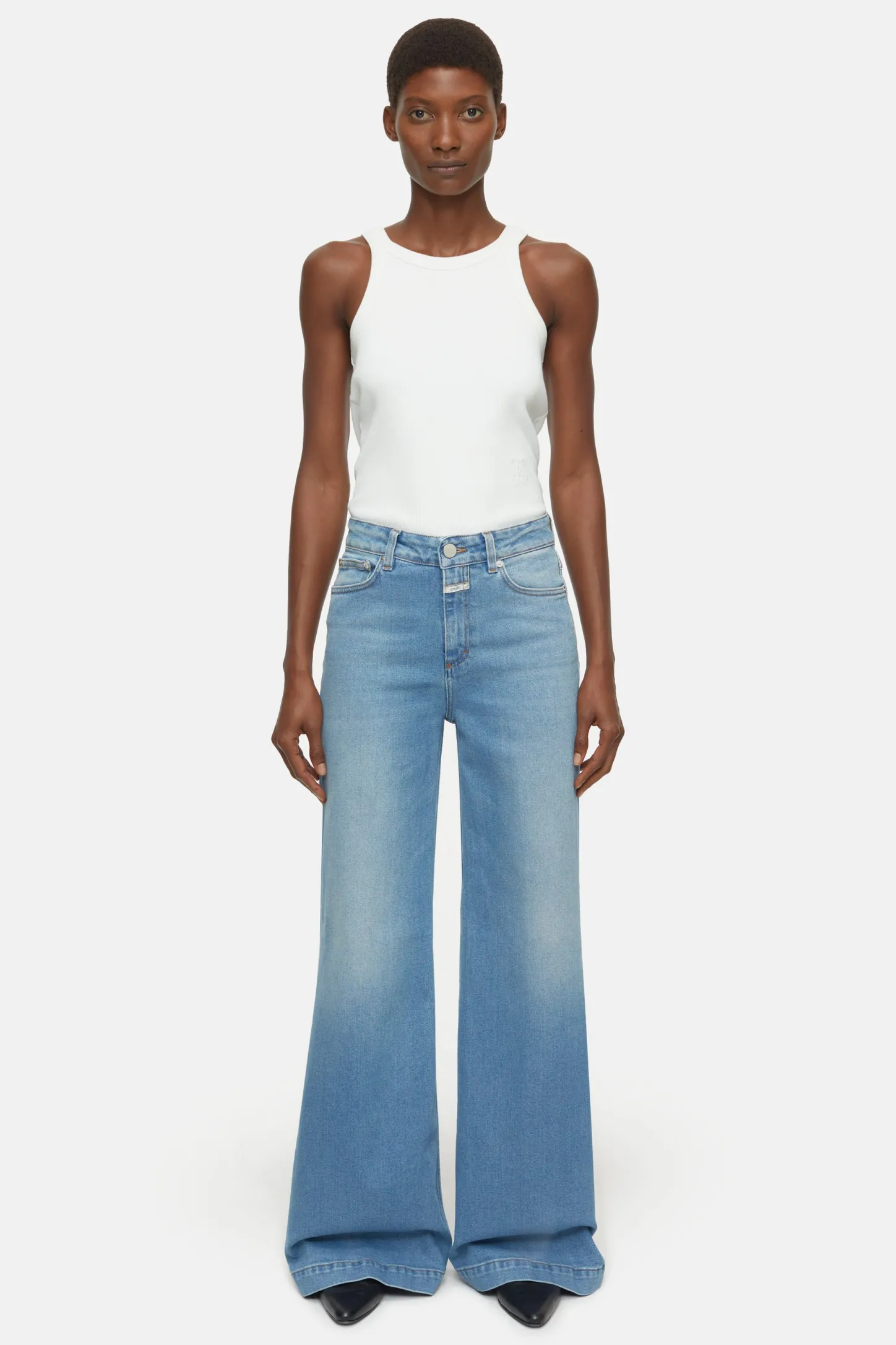 CLOSED Lange Denim>Wijde Jeans - Stijlnaam Glow-Up Midden Blauw