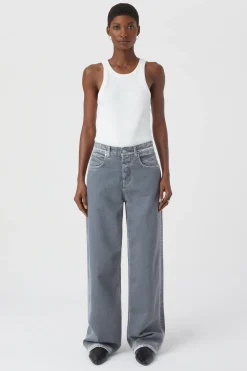 CLOSED Lange Denim>Wijde Jeans - Stijlnaam Nikka Midden Grijs