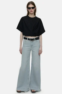 CLOSED T-Shirts>Wikkel-T-Shirt Zwart
