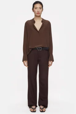 CLOSED Overhemden En Blouses>Zijden Blouse Koude Chocolademelk